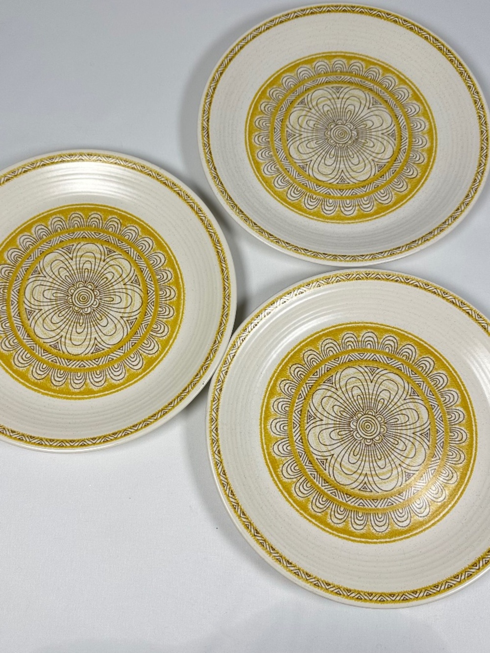 Franciscan Hacienda Gold Dinner Plates Vintage Lot of 3 1964 First Production